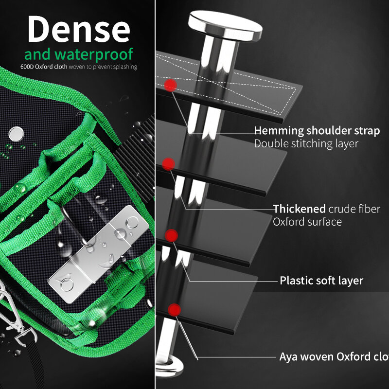 LAOA متعددة الوظائف حقيبة التخزين أكسفورد القماش الخصر حزمة الأجهزة أداة إصلاح جيب وجع كماشة كهربائي المنزلية حزام