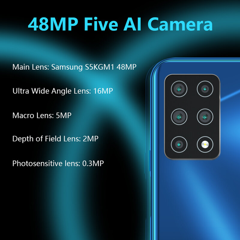 هاتف Cubot X30 الذكي 8 جيجابايت بخمس كاميرات 48 ميجابكسل مع كاميرا سيلفي NFC بدقة 32 ميجابكسل وشاشة 256 جيجابايت وشاشة كاملة الوضوح 6.4 بوصة إصدار عالمي من الأندرويد 10 Helio P60