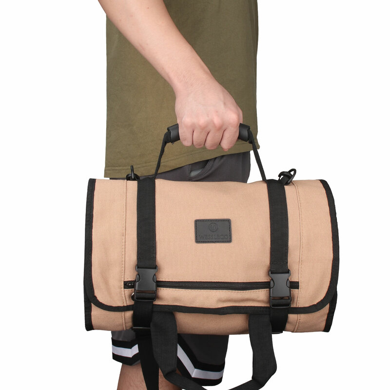 حقيبة تخزين كبيرة من قماش Wessleco متعددة الوظائف مع حزام للكتف