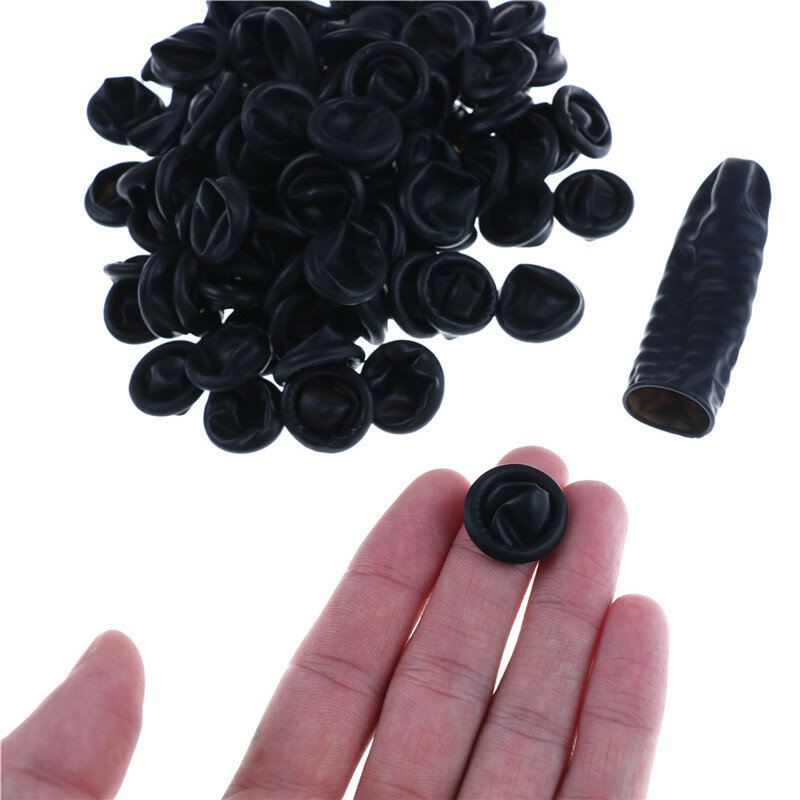 ABESO دائم الأسود اللاتكس غطاء للأصابع المضادة للانزلاق ل الطباشير الإلكترونية غطاء للأصابع 100 قطعة/المجموعة/المجموعة غطاء Babybedjes Zwarte Duurzaam أداة