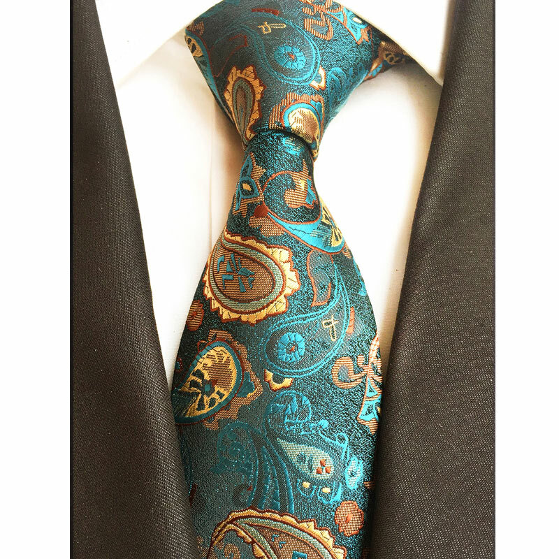 ربطة عنق رجالية فاخرة ، نمط بيزلي زهري ، 8 سنتيمتر ، زفاف ، منسوج من الجاكار ، حرير 100% ، إكسسوارات الحفلات