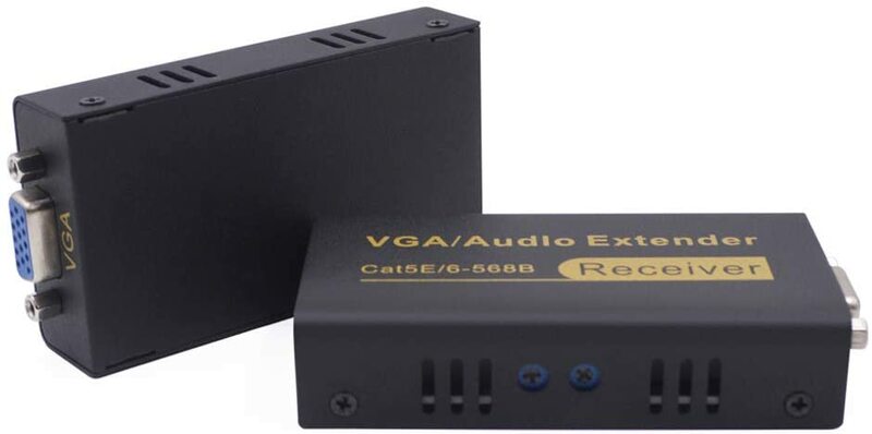 100M 328ft VGA موسعات ، VGA فيديو أغنية موسع الارسال + استقبال أكثر من واحد RJ45 CAT5e/6 كابل إيثرنت دعم 1080P