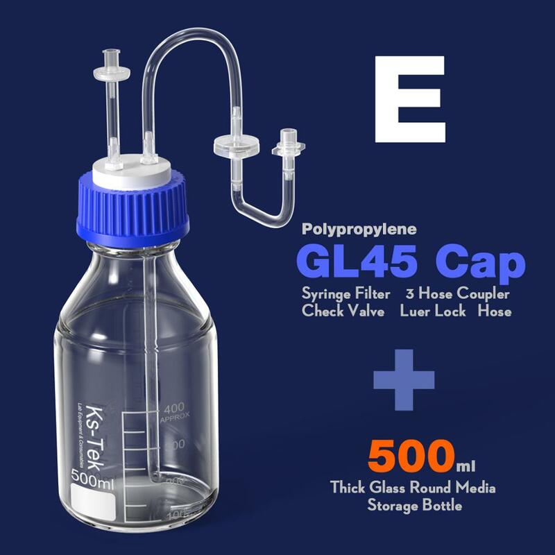 GL45 غطاء مسامي غطاء دوامة السائل الكروماتوغرافي غطاء النفايات 8/1 4/1 الكاشف زجاجة السائل غطاء الإخراج بواسطة Ks-Tek