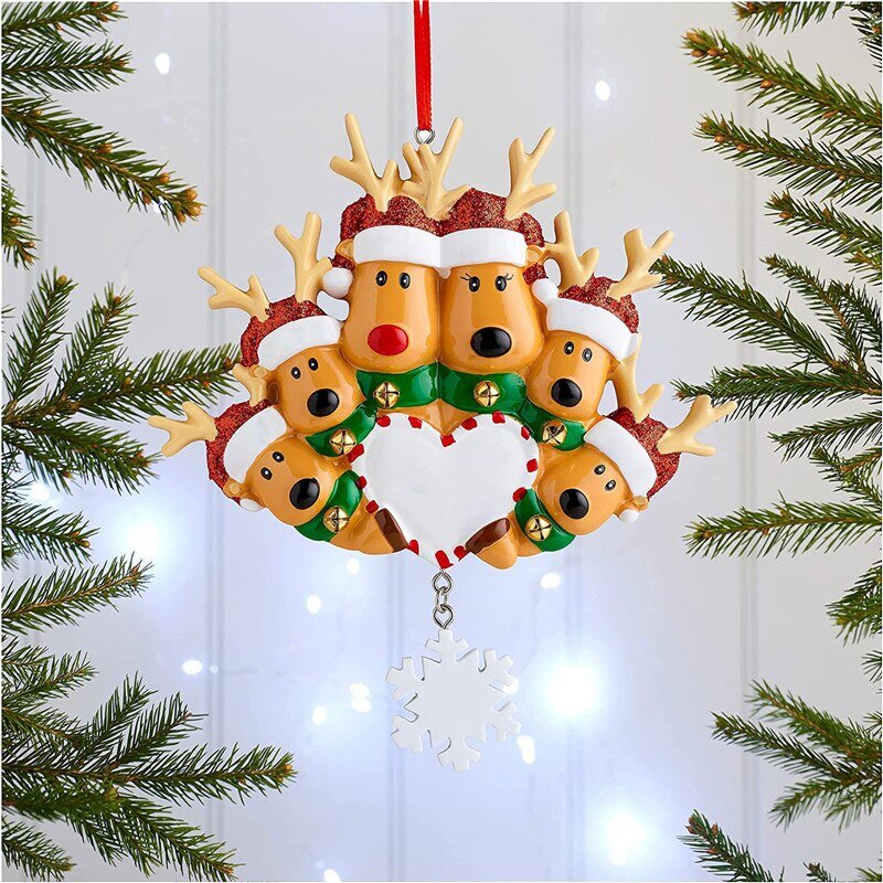 شخصية الرنة الأسرة عيد الميلاد قلادة تعليق شجرة الكريسماس قلادة حلية السنة الجديدة الديكور للمنزل 2022