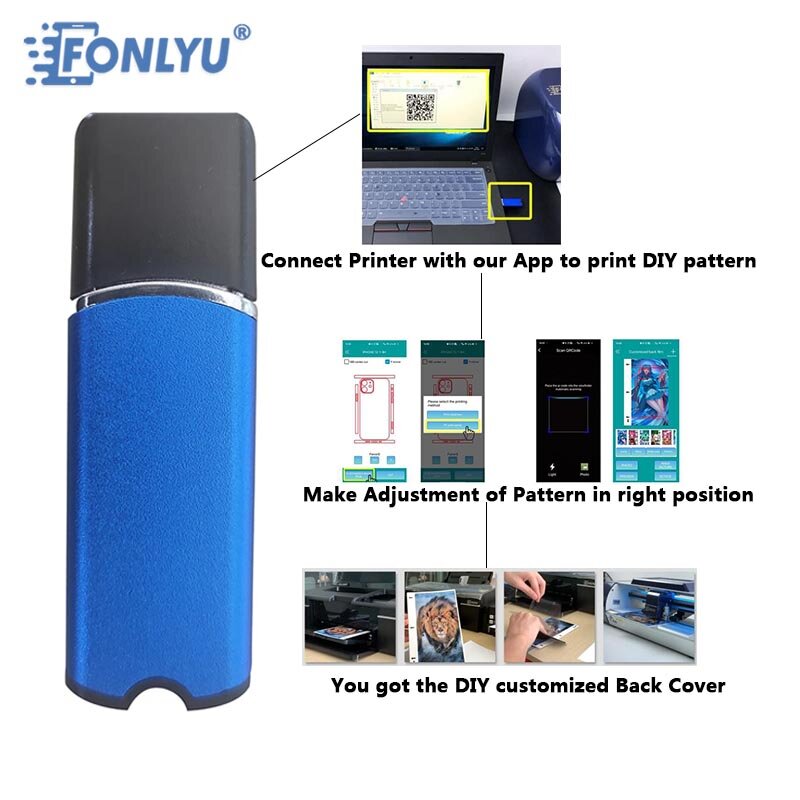 FONLYU دونغل USB لتوصيل الطابعة مع التطبيق ل FONLYU الهيدروجيل فيلم آلة قطع الراسمة الهيدروليك لتقوم بها بنفسك الغطاء الخلفي فيلم