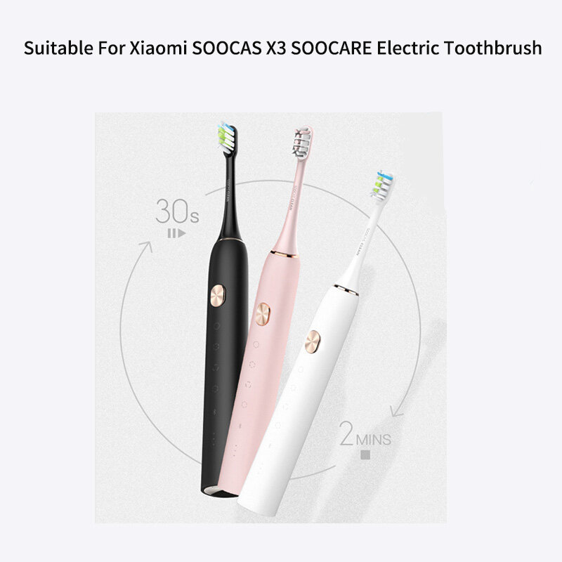 رؤوس فرشاة أسنان كهربائية بديلة لـ Xiaomi SOOCAS X1 X3 X3U X5 ، شعيرات ناعمة Dupont ، عبوات قابلة للاستبدال