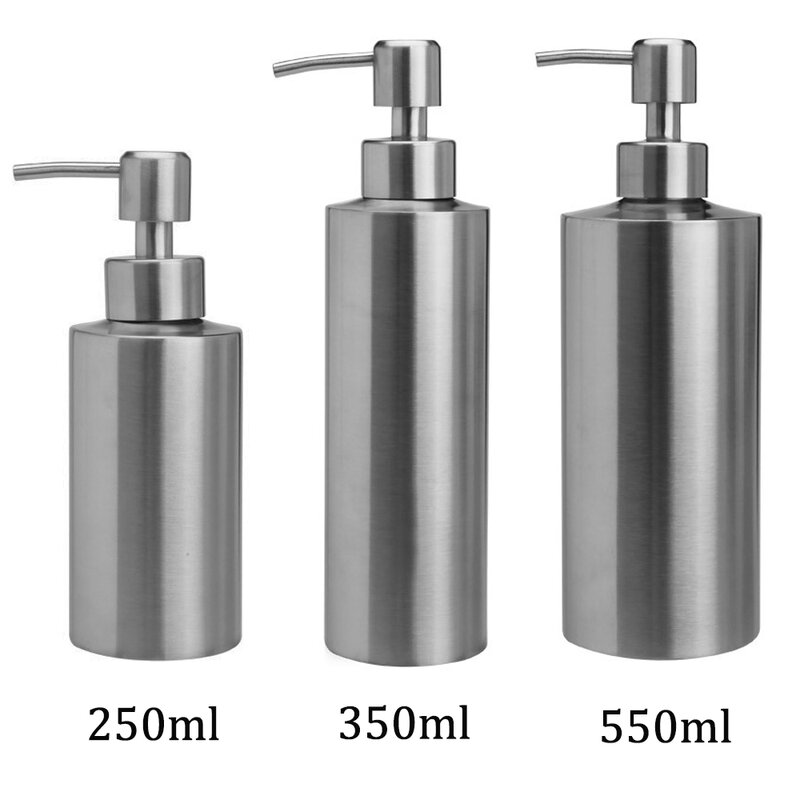 1 قطعة السائل 304 المقاوم للصدأ موزّع صابون سائل معدني الحمام تركيبات الأجهزة هلام غسول زجاجة ماكينة توزيع صابون اليد 250/350/550 مللي