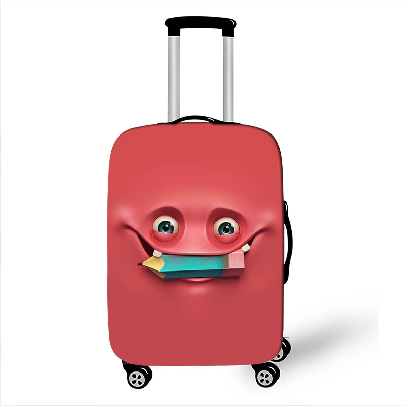 مضحك التعبير الأمتعة غطاء السفر مطاطا غطاء غبار الغطاء الواقي 18-32 بوصة حقيبة أمتعة حافظة لحقيبة السفر