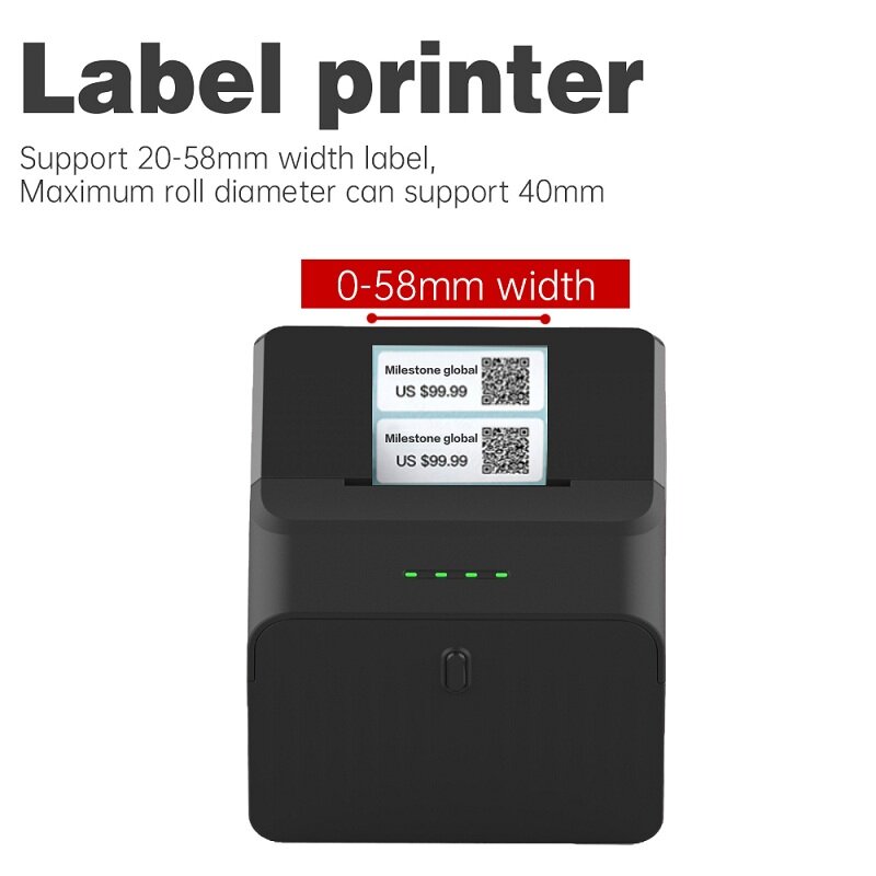 Etiqueta do marco impressora térmica sem fio bluetooth código de barras usb parar impressora de máquina portátil impressora impressora impressora térmica 58mm