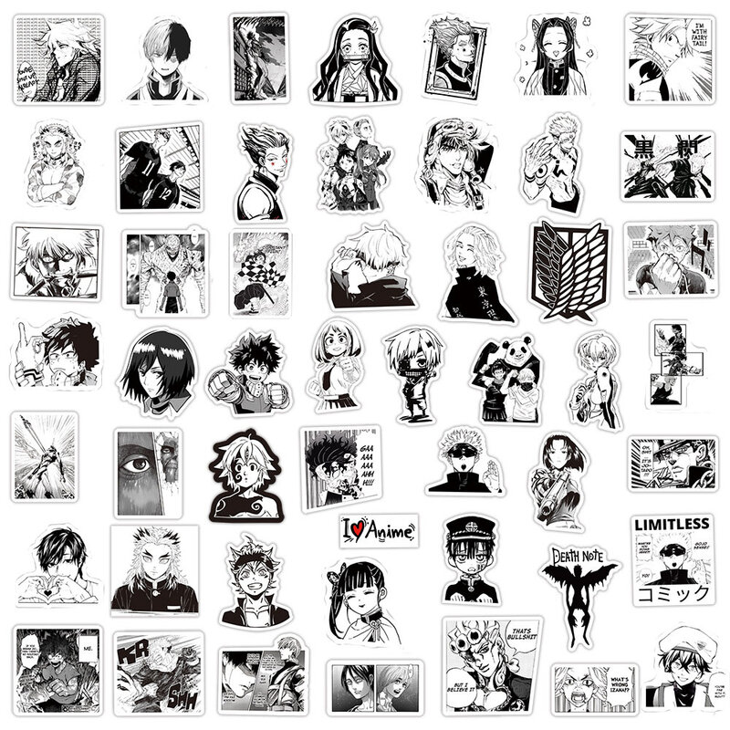 ملصقات أنيمي مختلطة من Jujutsu Kaisen ، هجوم على تيتان ، ملصقات الكتابة على الجدران ، لعبة أطفال ، هاتف ، كمبيوتر محمول ، الأمتعة ، الدراجة ، سيارة ، 10 قطعة ، 30 قطعة ، 50 قطعة ، 100 قطعة