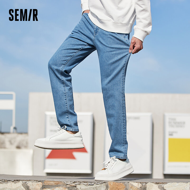 SEMIR الجينز الرجال الربيع سليم قدم رجل سراويل جينز الكورية نمط العصرية تمتد السراويل الأزرق الاتجاه العلامة التجارية