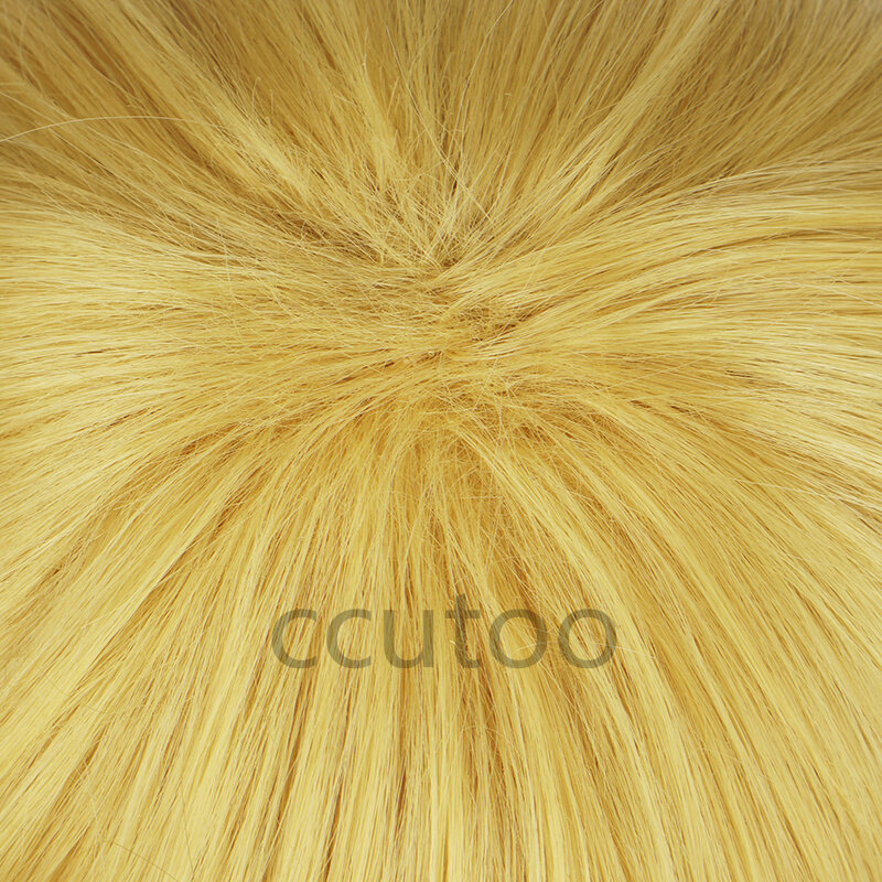 أنيمي قطعة واحدة تأثيري الباروكات سانجي شعر مستعار قصير مستقيم الذهبي مقاومة للحرارة الاصطناعية الشعر شعر مستعار