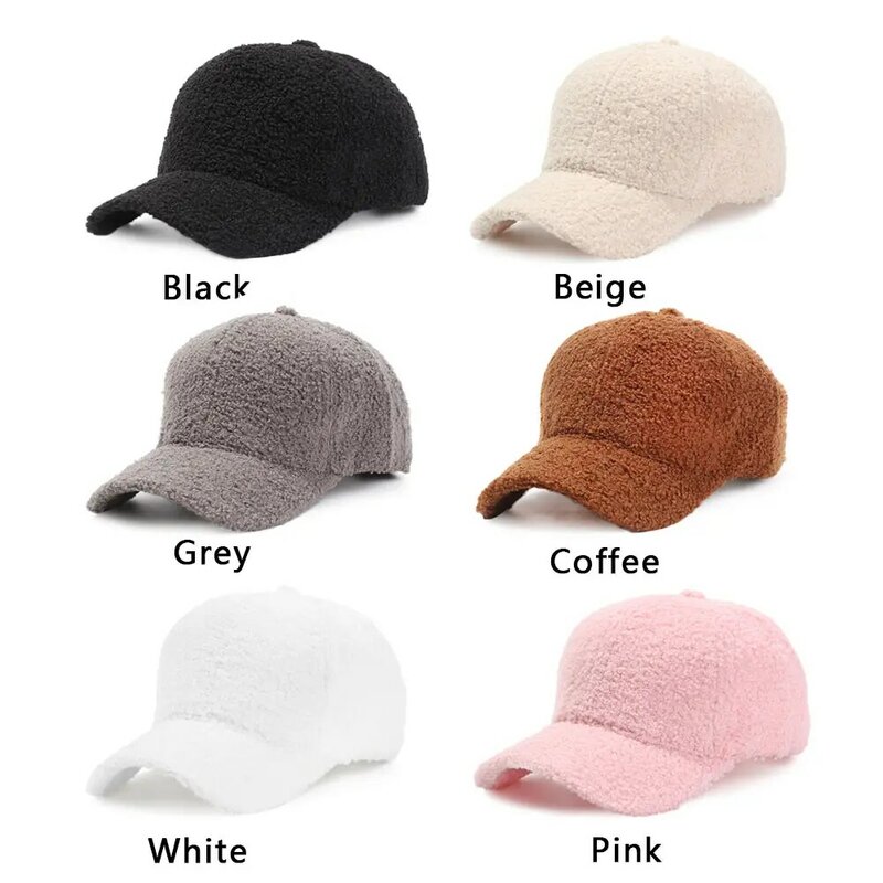 قبعة بيسبول صوفية للرجال والنساء ، سميكة ودافئة ، قبعات هيب هوب كاجوال للشوارع ، قبعة عظمية رياضية ، شتوية