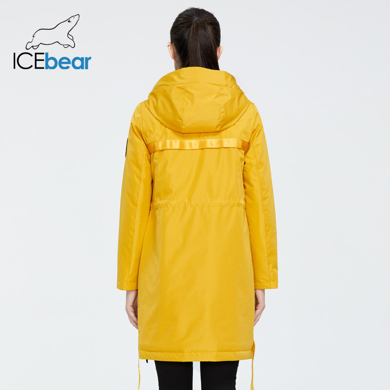 معطف نسائي جديد من ICEbear موضة خريف 2023 بقلنسوة لباس للخريف كاجول عالي الجودة ماركة ملابس GWC20035D