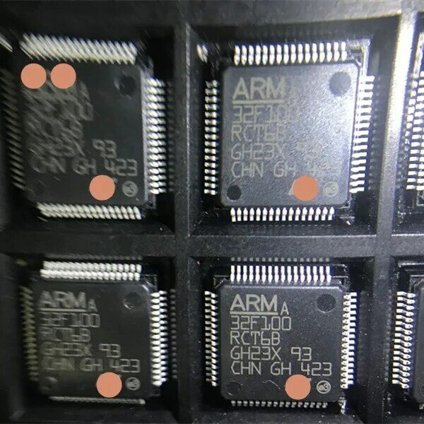STM32F100RCT6B STM32F100 MCU 32 بت معالج أي آر إم كورتكس M3 RISC 256KB فلاش 2.5 فولت/3.3 فولت 64 دبوس LQFP جديد الأصلي