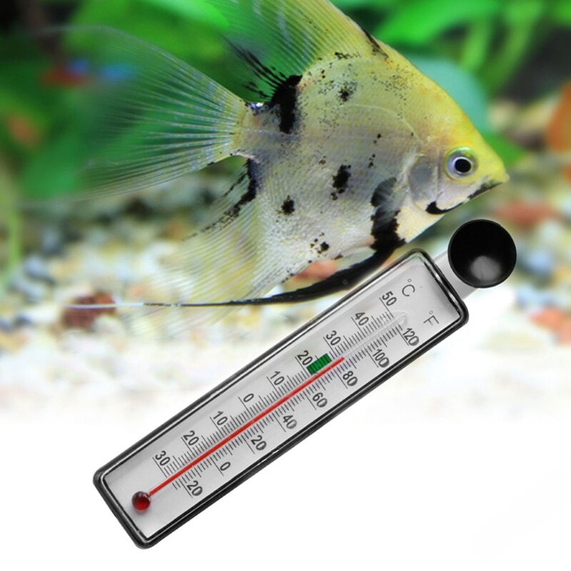H55A خزان حوض أسماك ميزان الحرارة الزجاج متر مقياس درجة حرارة الماء شفط