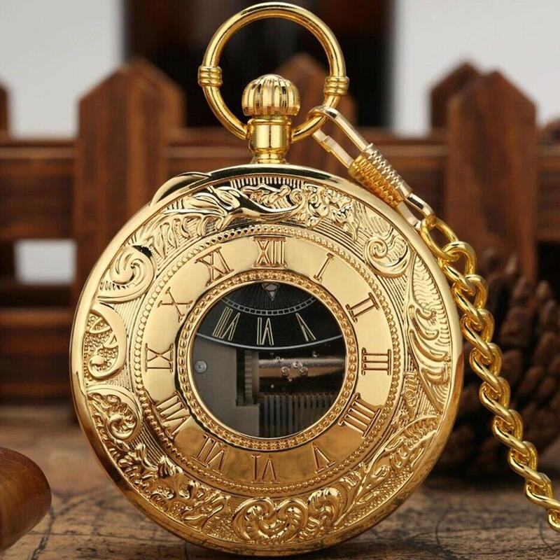 الإبداعية الذهب كرنك اليد ساعة جيب كوارتز الموسيقى موضة سوان بحيرة الموسيقية حركة سلسلة ساعة السنة الجديدة هدية للرجال النساء