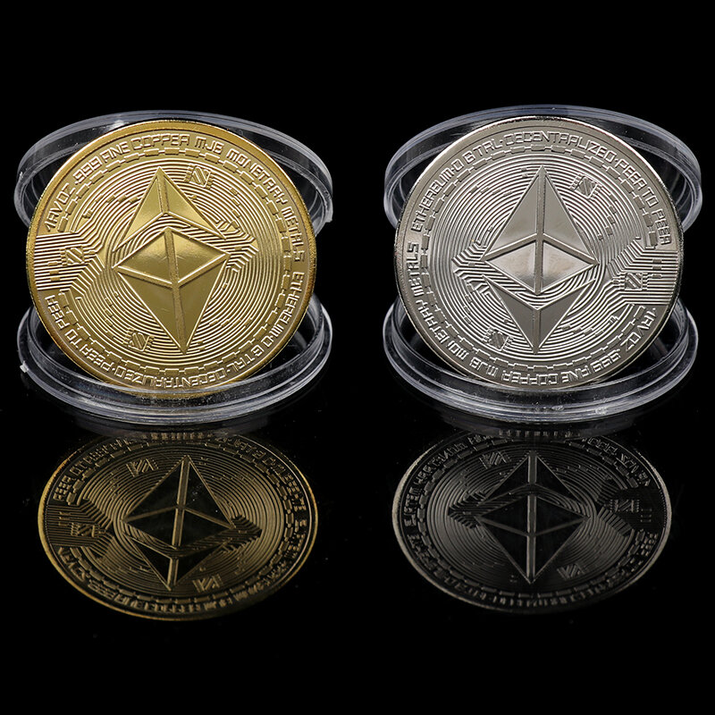 الإبداعية Ethereum عملة تذكارية مطلية بالذهب تحصيل هدية عظيمة Ethereum الفن جمع المادية تذكارية عملة بقايا