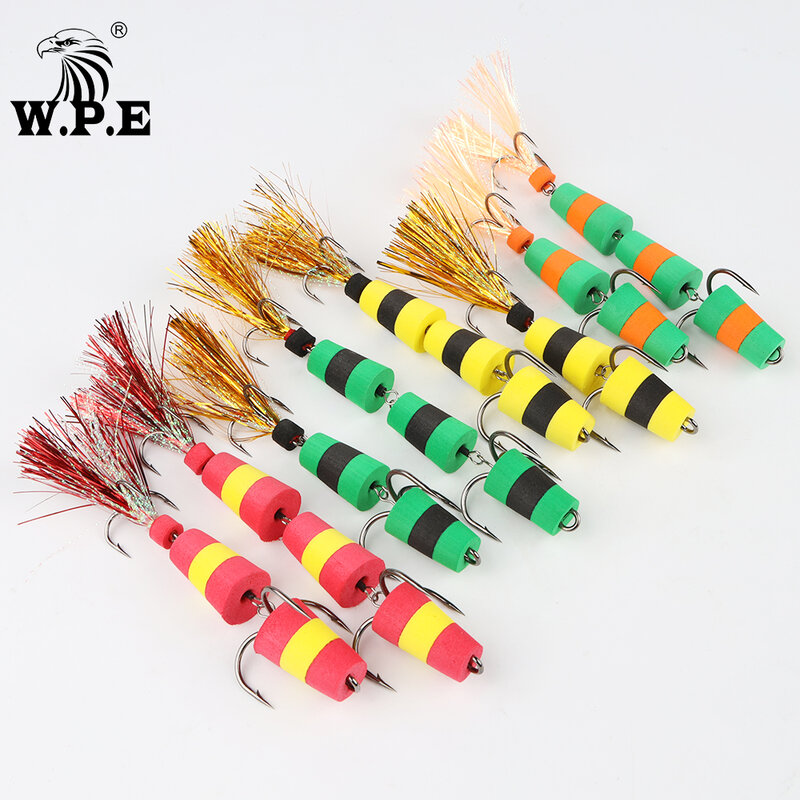 W.P.E-طعم صيد ناعم متعدد الألوان مقاس M/L ، طُعم صناعي مثالي لصيد سمك القاروس والحشرات ، منتج جديد