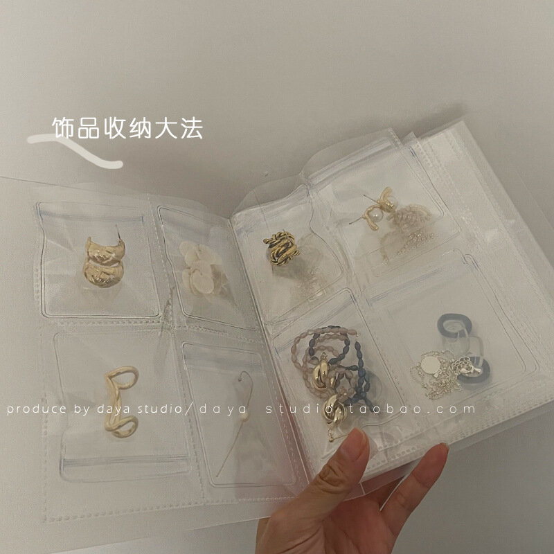 84/120/160/288 شبكة شفافة مضادة للأكسدة مجوهرات حقيبة التخزين كتاب طوي صندوق مجوهرات المحمولة مجوهرات المنظم J3KV03G