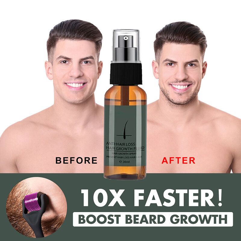 طبيعي الرجال نمو اللحية جوهر رذاذ علاج تساقط الشعر مكيف مهندم سريع نمو اللحية مُحسّن نمو الصيانة