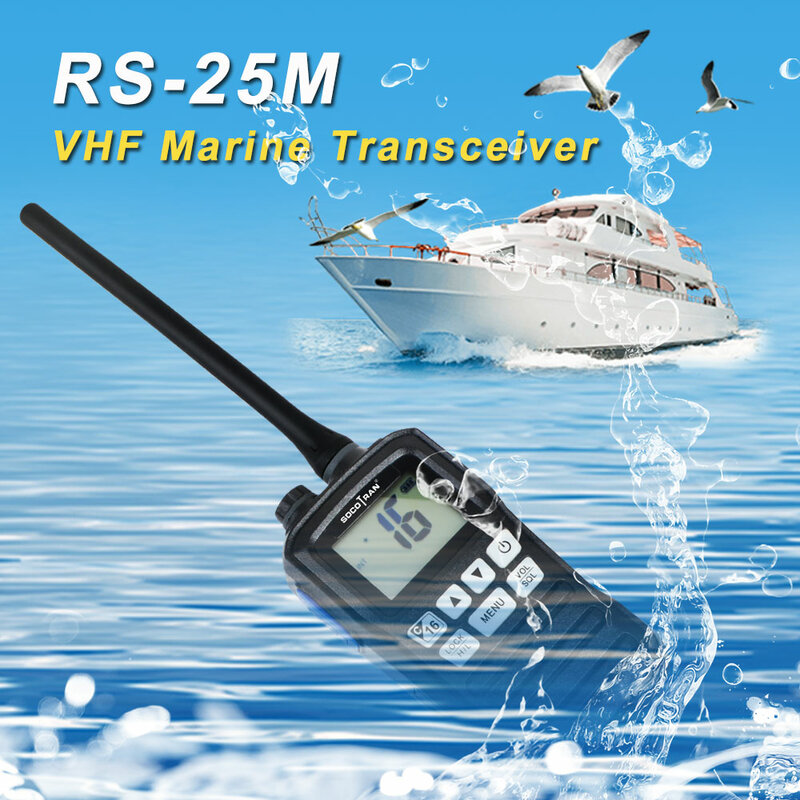 Socotran RS-25M المحمولة اتجاهين راديو VHF156.000-162.000MHz IP-X7 مقاوم للماء البحرية اسلكية تخاطب ث/INT ، الولايات المتحدة الأمريكية ، يمكن مجموعة القناة