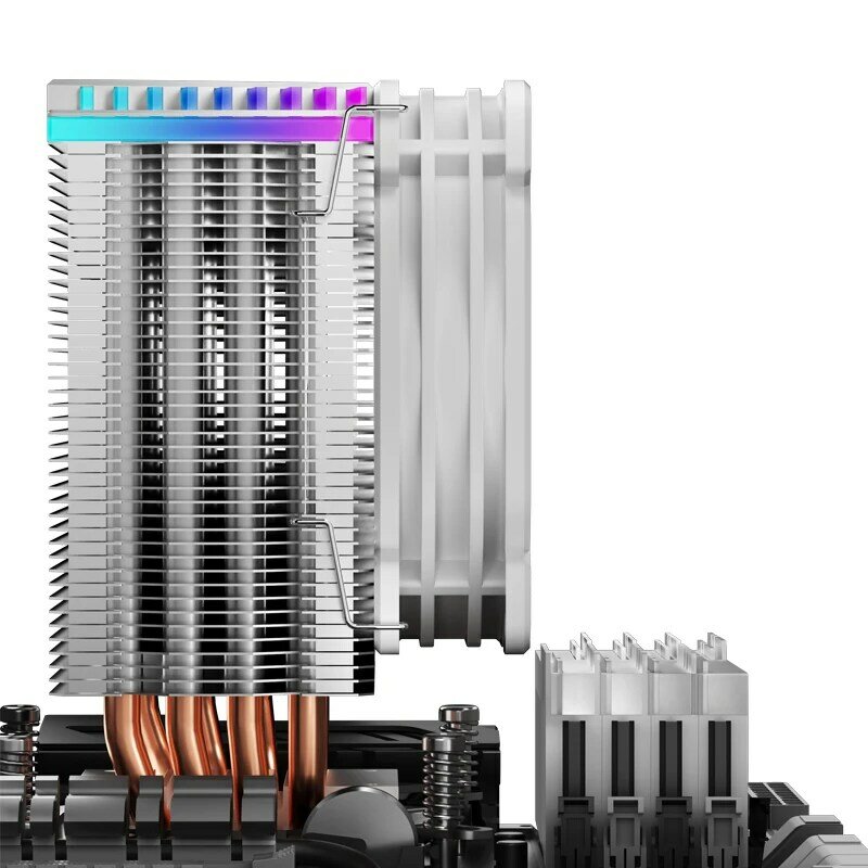 جونسبو CR-1400 الإصدار الأبيض 4 أنابيب الحرارة برج وحدة المعالجة المركزية برودة 4pin اللون 92 سنتيمتر مروحة كاتمة للصوت وحدة المعالجة المركزية تبريد الهواء برودة ل LGA1700 115x AM4
