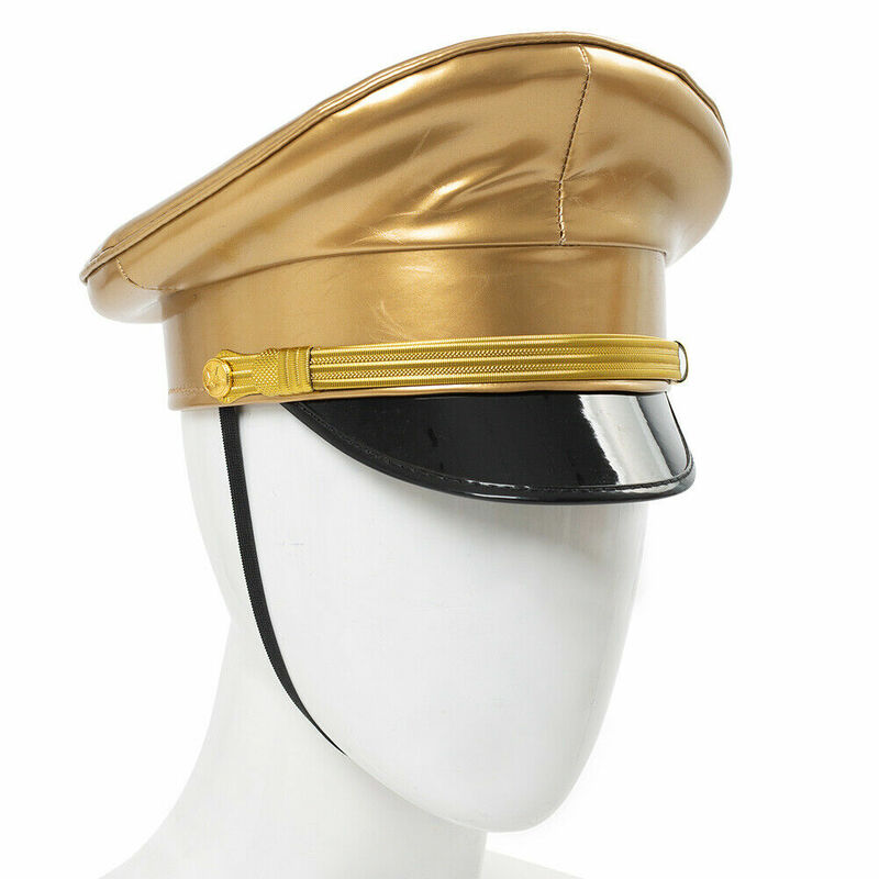 المرأة بو الجلود الكابتن قبعة حفلة موسيقية أداء كبير الحواف قبعة بار تأثيري تظهر قبعة شخصية قبعة البيريه