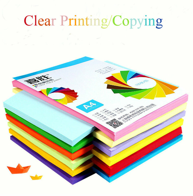 100 قطعة A4 لون طباعة مكتبية ، قاعدة ورقية مفضلة ، خالية من الغبار ، آلة خالية من البطاقات ، نطاق تطبيق واسع