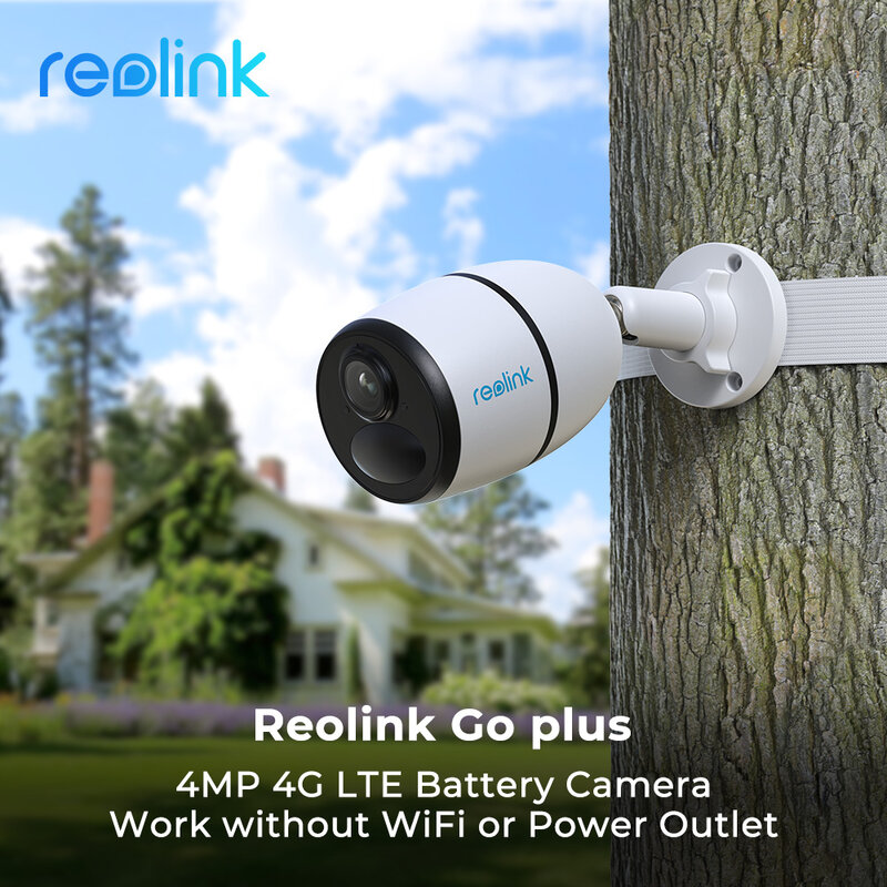 كاميرا IP للمراقبة بالفيديو من سلسلة Reolink-GO ، كاميرا شبكة بطاقة Sim 4G ، كشف السيارة البشرية LTE ، كاميرا أمنية ، بطارية 4MP