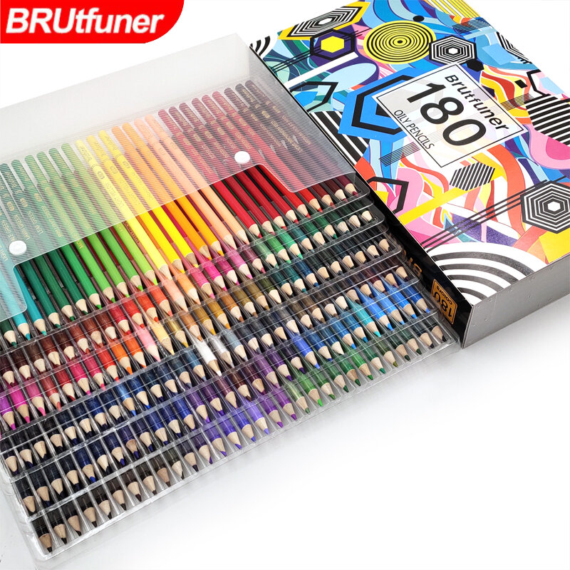 Brutfuner 72/120/160/180/260 المهنية النفط قلم رصاص ملون لينة الأساسية المائية أقلام ملونة مجموعة رسم اللوازم المدرسية الفن