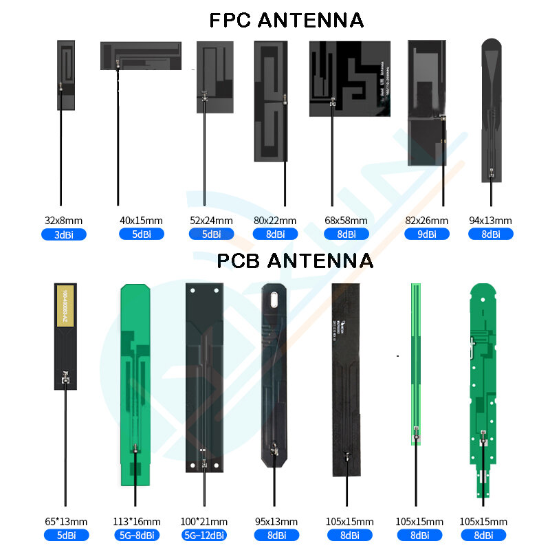 2 قطعة 600-6000MHz 5G 4G GSM 3G NB GPRS WCDMA كامل الفرقة FPC المدمج في التصحيح هوائي داخلي ثنائي الفينيل متعدد الكلور متعدد الاتجاهات IPEX موصل