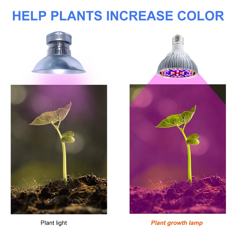 LED Phyto تنمو ضوء الطيف الكامل Phytolamp E27 لمبة النبات E14 مصباح الأشعة فوق البنفسجية لبذور زهرة الدفيئة LED ضوء النمو المائية