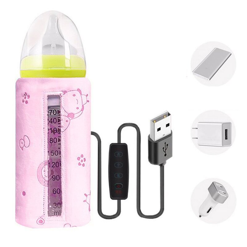 USB الطفل تغذية زجاجة حقيبة غطاء عازل زجاجة التدفئة دفئا المحمولة الطفل السفر الحليب دفئا Q81A
