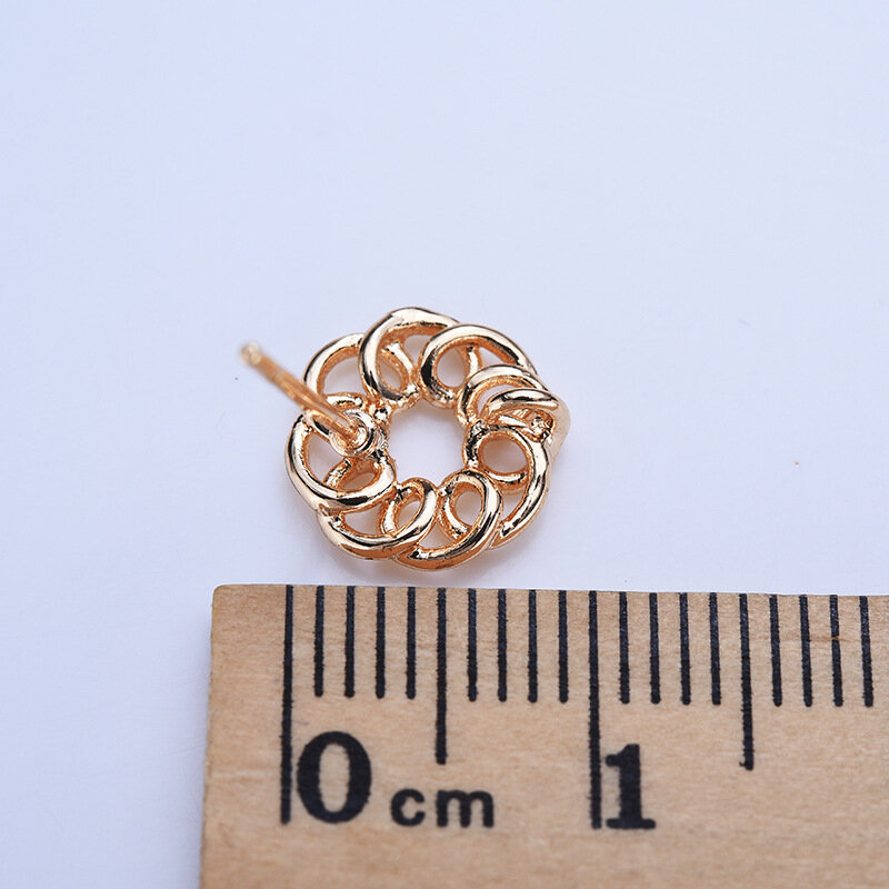 6 قطعة الذهب 10 مللي متر الأذن ترصيع موصل المشاركات دبابيس إعدادات قاعدة صنع المجوهرات اليدوية DIY بها بنفسك