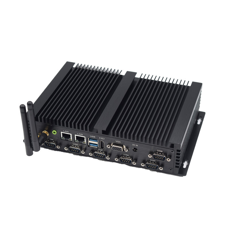 ITX كمبيوتر صغير صناعي إنتل كور i5 4200U J4125 HDMI VGA 6 RS232 485 COM لينكس ويندوز 10 كمبيوتر مكتبي دعم 3G/4G