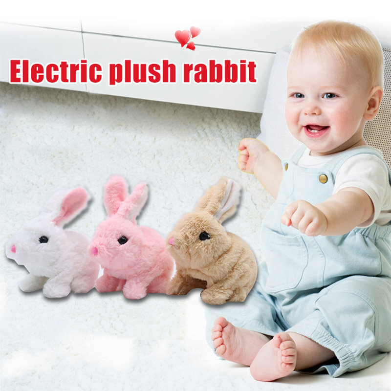 الكهربائية أفخم الأرنب الأبيض محشوة الأرنب التفاعلية لينة الأرنب لعبة مومبل المشي الطفل التعليمية محاكاة الاطفال لطيف لعبة