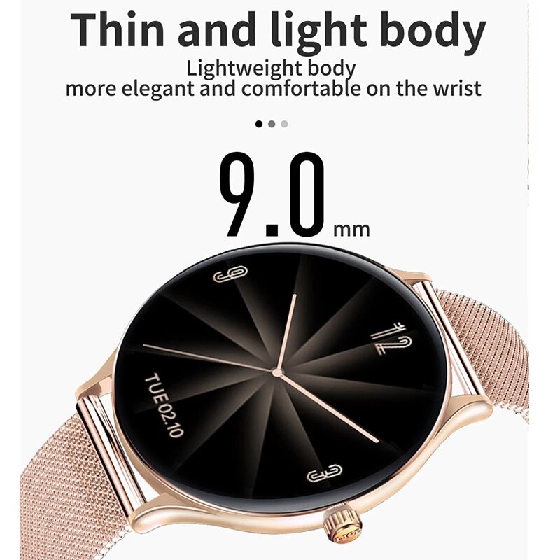 LIGE جديد كامل دائرة شاشة تعمل باللمس ساعة ذكية فاخرة النساء الذكية معصمه سوار لياقة بدنية الرجال معدل ضربات القلب مقاوم للماء Smartwatch