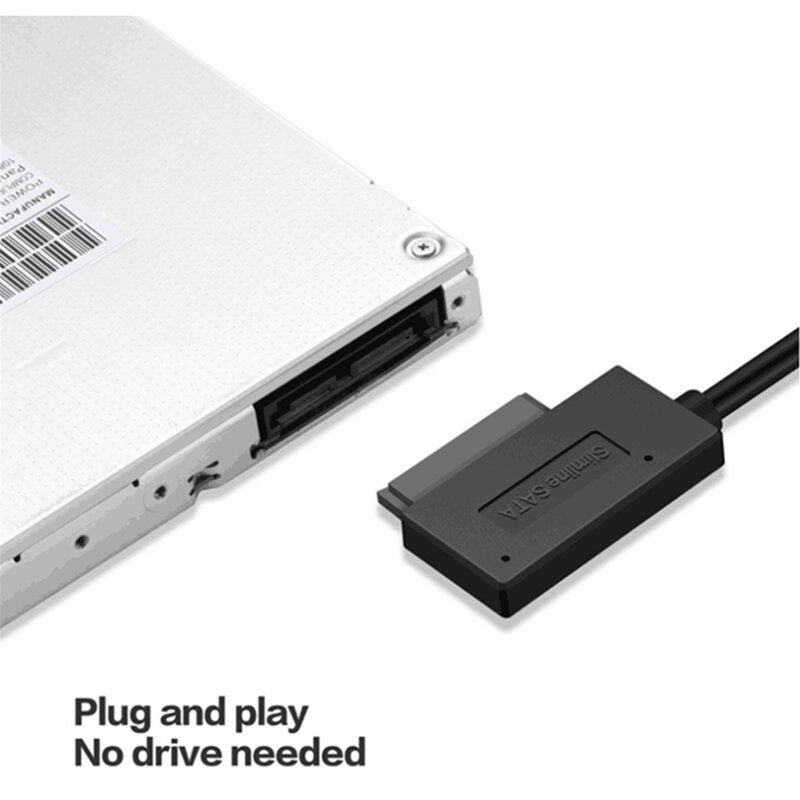 Grwibeou USB 2.0 إلى Mini Sata II 7 + 6 13Pin محول محول كابل لأجهزة الكمبيوتر المحمول CD/DVD ROM Slimline محرك محول HDD العلبة