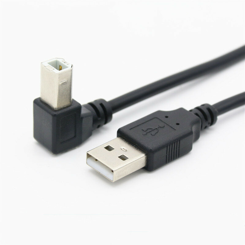 نوع أ ذكر إلى نوع B ذكر 90 درجة أعلى & أسفل & اليسار و اليمين الزاوية USB 2.0 طابعة كبل الماسح الضوئي 50 سنتيمتر 150 سنتيمتر