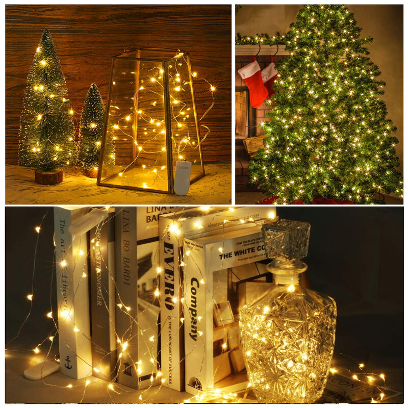 20 40 أضواء سلسلة جنية LED الأسلاك النحاسية بطارية تعمل بالطاقة عيد الميلاد عطلة الإضاءة جارلاند لعيد الحب الزفاف ديكور