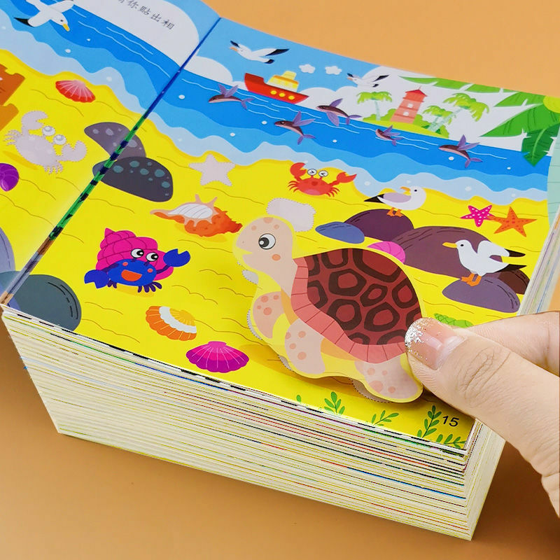 20 كتب اهتمام للأطفال ملصق تدريب كتاب ملصقات لعبة تفكير الدماغ بالكامل 0-6 سنوات من العمر التنوير التعليم المبكر