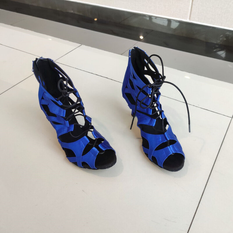 حذاء جديد للرقص اللاتيني من Evkoodance حذاء رقص نسائي للرقص الصالصا التانغو حذاء رياضي للرقص في الأماكن المغلقة حذاء رقص للمحترفين باللون الأزرق للحفلات الموسيقية