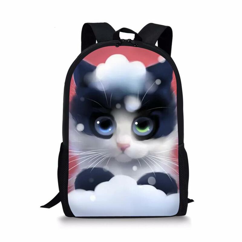 HaoYun-حقيبة ظهر مدرسية فاخرة للأطفال ، نمط قطة ، كتب ، رسم حيوانات كرتونية ، حقيبة سفر