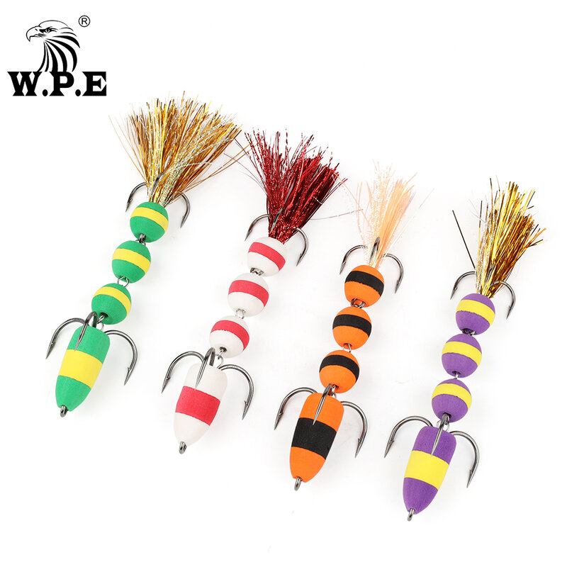 W.P.E-طعم صيد ناعم متعدد الألوان ، طُعم صناعي مثالي لصيد سمك القاروس أو السباحة ، متوفر بحجم L
