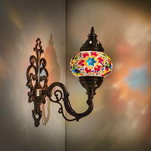 (31 نماذج) اليدوية الجدار مصباح فسيفساء الظل ، 2019 مذهل 16.5 "الارتفاع-4.5" غلوب ، الإنجليزية المغربي مصباح زجاجي العربية السرير