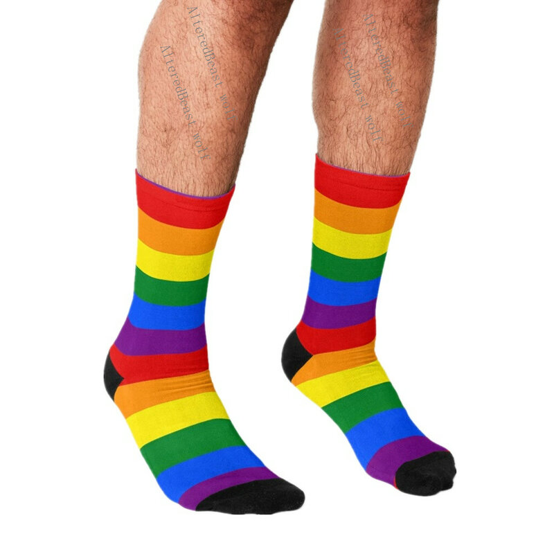 جوارب رجالي جوارب هاراجوكو ثنائية الجنسية جوارب مطبوعة مطبوعة بأشكال هيب هوب ورائعة جوارب غير رسمية مجنونة