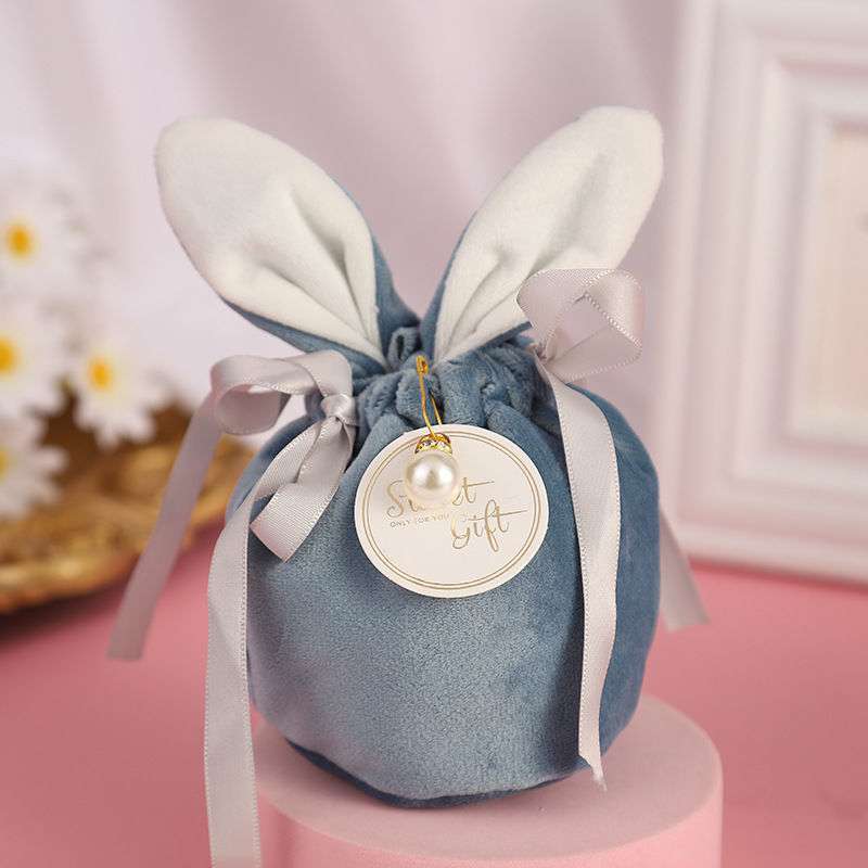 1 قطعة لطيف الأرنب هدية التعبئة حقيبة المخملية عيد الحب أرنب الشوكولاته الحلوى أكياس الزفاف حفلة عيد ميلاد مجوهرات المنظم