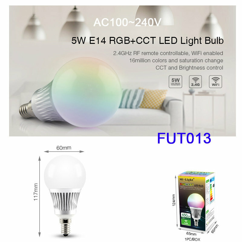FUT013 Miboxer E14 5W RGB CCT led Light Blub lights
