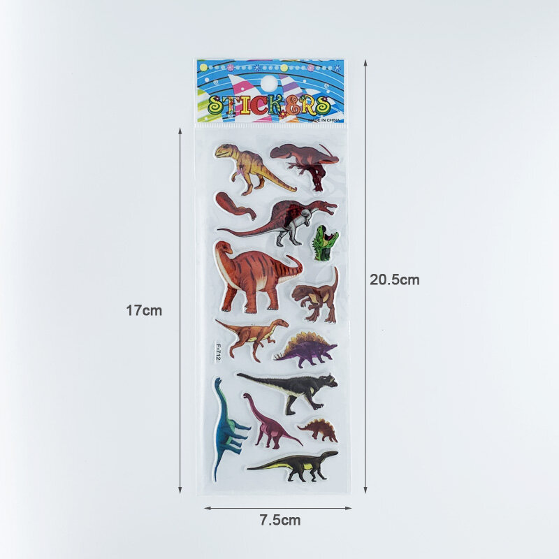 12 ورقة/مجموعة ديناصور سلسلة ملصقات الكرتون للأطفال دفتر سكيت DIY بها بنفسك مقاوم للماء لطيف ملصق لعبة الأولاد هدية